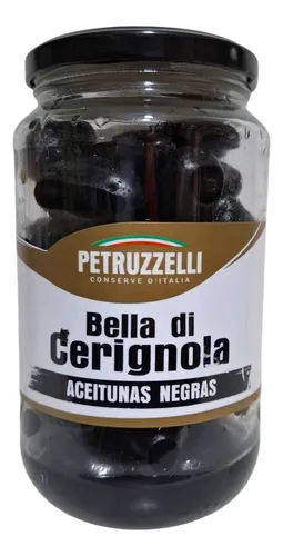 ACEITUNAS NEGRAS "SECAS" FRASCO 580 ML PETRUZZELLI