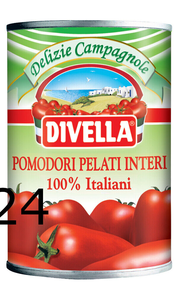 POMODORI PELATI DIVELLA X 400 GR X 24 UNIDADES
