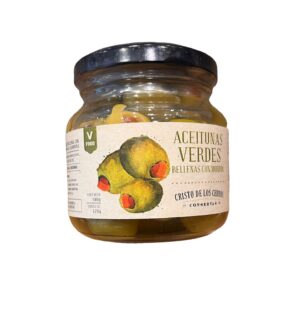 ACEITUNAS VERDES RELLENAS DE MORRON  CRISTO DE LOS CERROS 120 GR