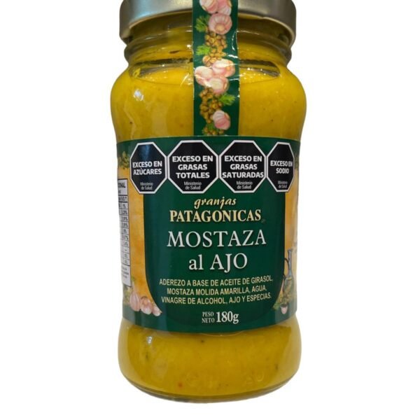 MOSTAZA A LA CREMA CON AJO GRANJAS PATAGONICAS 180 GR