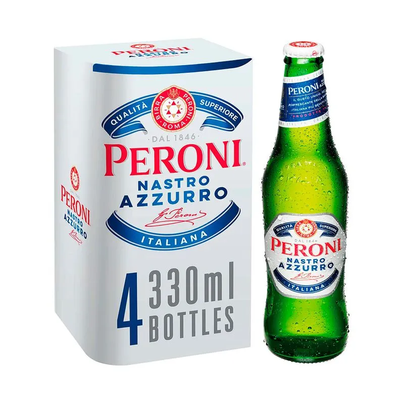 CERVEZA PERONI NASTRO PACK DE 4 PORRONES 330 ml