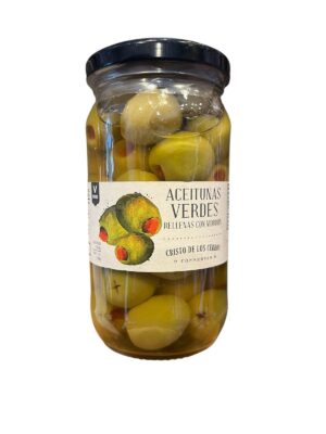ACEITUNAS VERDES RELLENAS DE MORRON  CRISTO DE LOS CERROS 300 GR