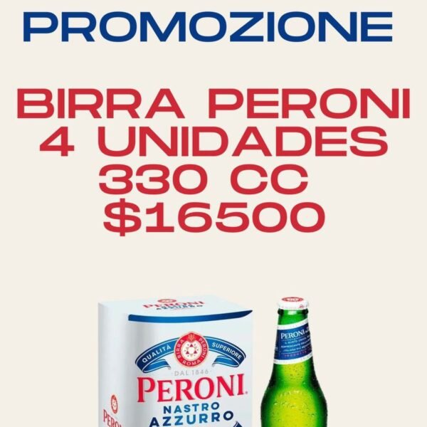 CERVEZA PERONI NASTRO PACK DE 4 PORRONES 330 ml