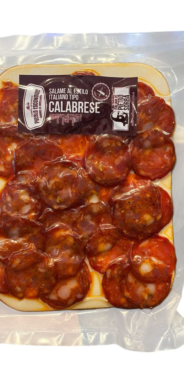 SALAME PEPERONI  CALABRESE EN FETAS PUEBLO ESCONDIDO 100 GR