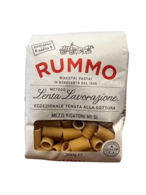 PASTA SECA MEZZI RIGATONI NRO 51 RUMMO X 500 GR – ITALIA