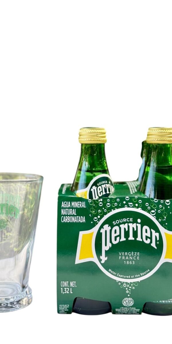 PACK DE 4 AGUAS PERRIER  330 + VASO PERRIER (UNIDAD)