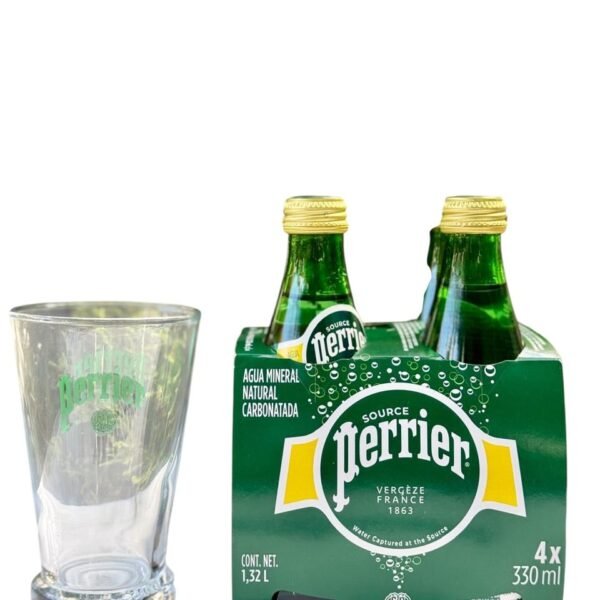 PACK DE 4 AGUAS PERRIER  330 + VASO PERRIER (UNIDAD)