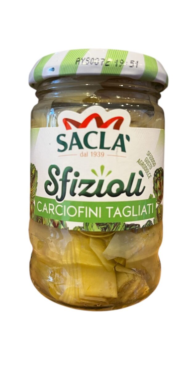 CARCIOFI TAGLIATI SFIZIOLI SACLA  205 GR ITALIANO