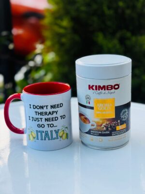 COMBO PAPA LATA CAFE KIMBO + TAZA LITTLE ITALIA