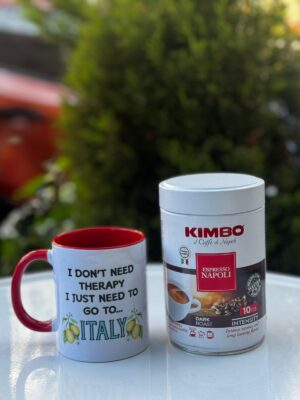 COMBO PAPA LATA CAFE KIMBO + TAZA LITTLE ITALIA - Imagen 2