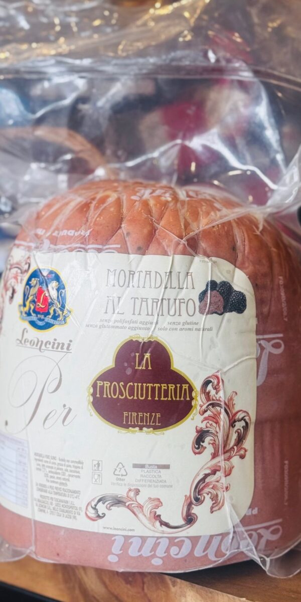MORTADELA CON TRUFA LEONCINI BLISTER X 200 GR- ENVASADA AL VACIO -ITALIA