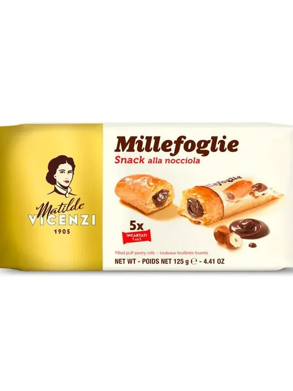 GALLETAS MILLEFOGLIE NOCCIOLA X 5 U  125 GR MATILDE VICENZI