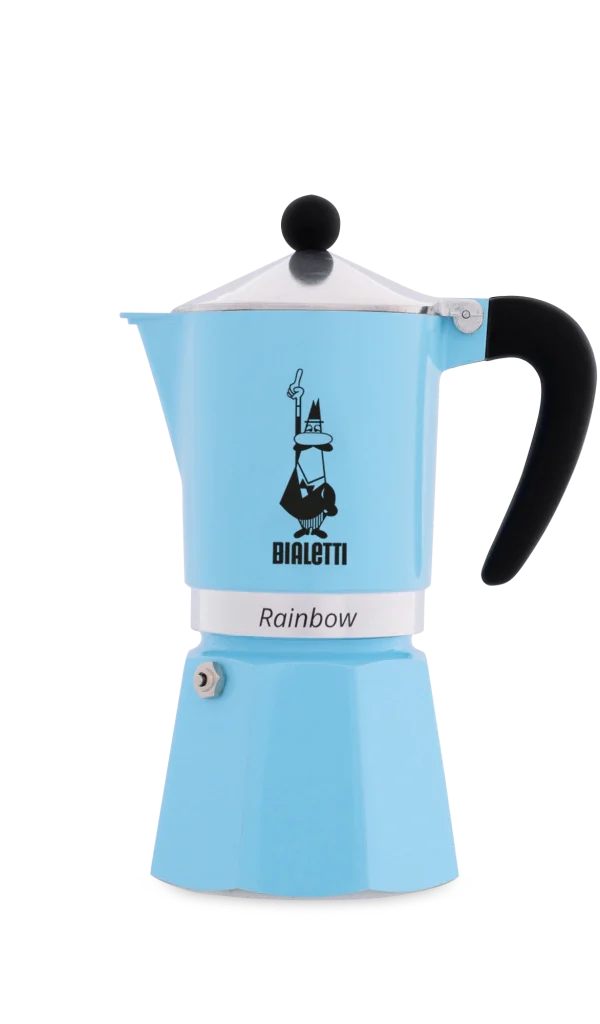 CAFETERA RAINBOW 3 TAZAS CELESTE BIALETTI