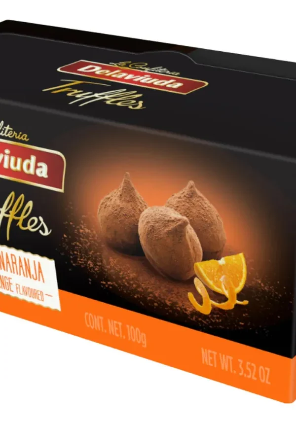 TRUFAS SABOR NARANJA Y CHOCOLATE DELAVIUDA 100 GR -ESPAÑA
