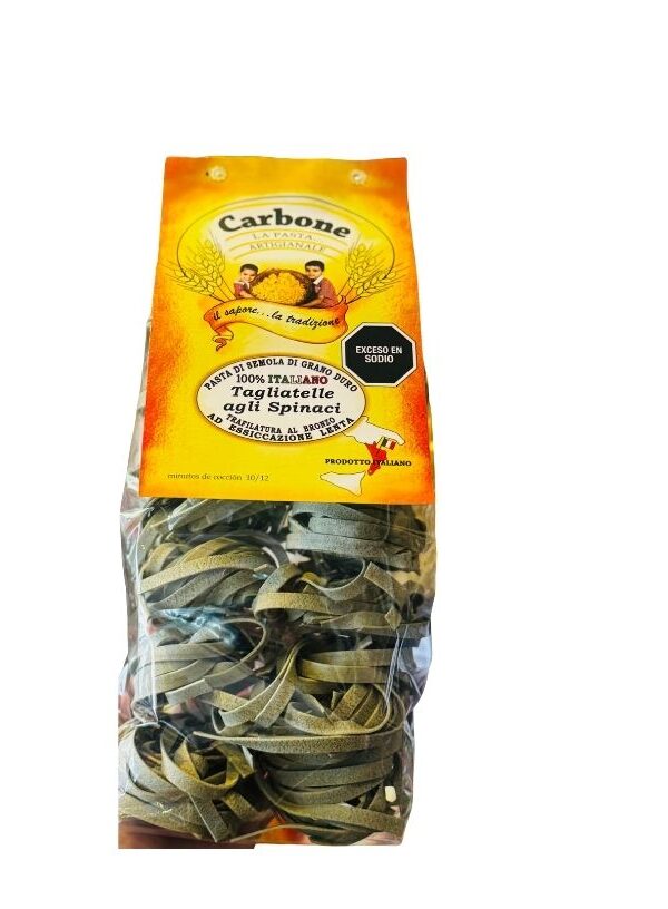 PASTA ITALIANA TAGLIATELLE DE ESPINACA CARBONE X 500 GR