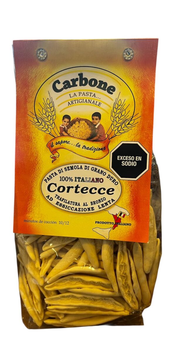 PASTA ITALIANA CARBONE CORTECCE POR 500 GR