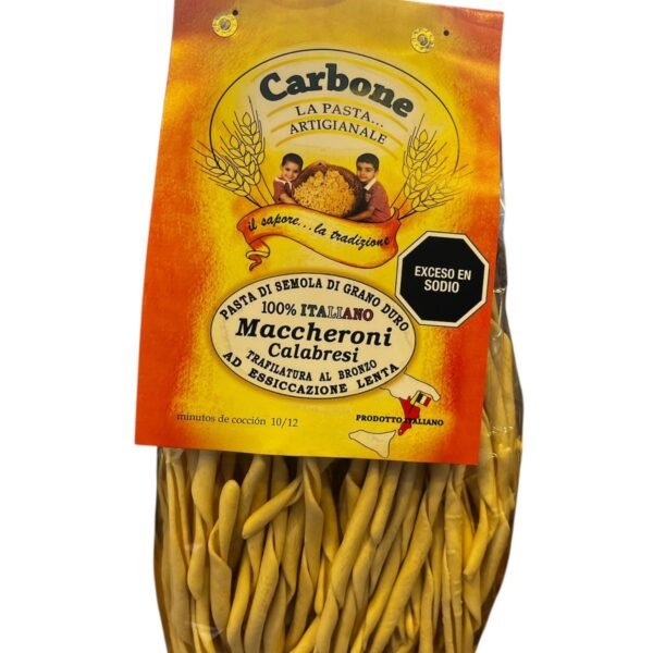 PASTA ITALIANA CARBONE MACCHERONI POR 500 GR