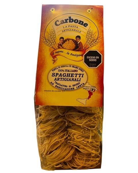 PASTA ITALIANA CARBONE SPAGUETTI POR 500 GR