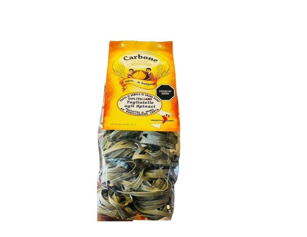 PASTA ITALIANA TAGLIATELLE DE ESPINACA CARBONE X 500 GR