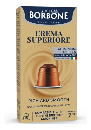 CAPSULA DE CAFE ITALIANO "BORBONE" CREMA SUPÉRIORE X 10 UNIDADES