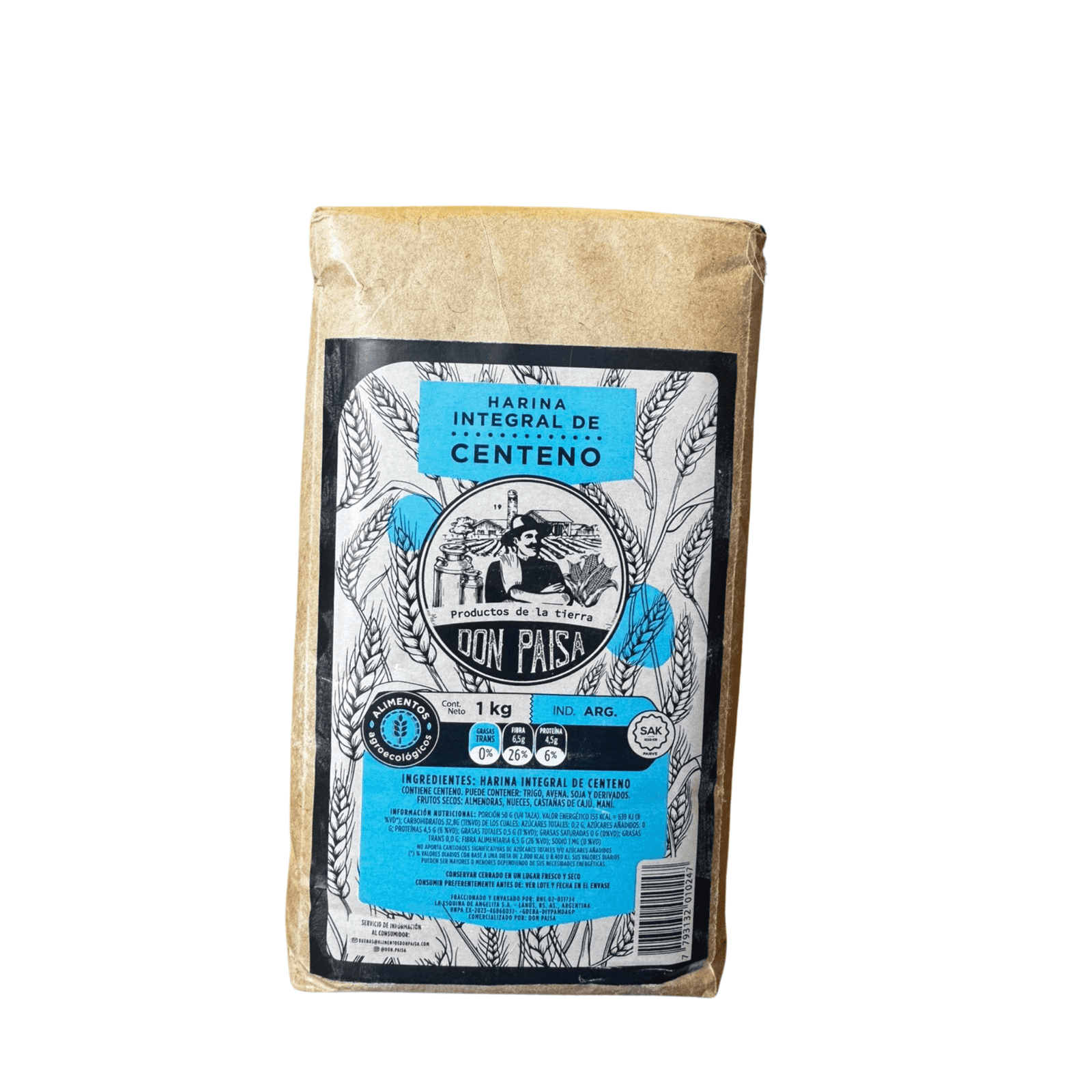 HARINA DE CENTENO X 1KG DON PAISA