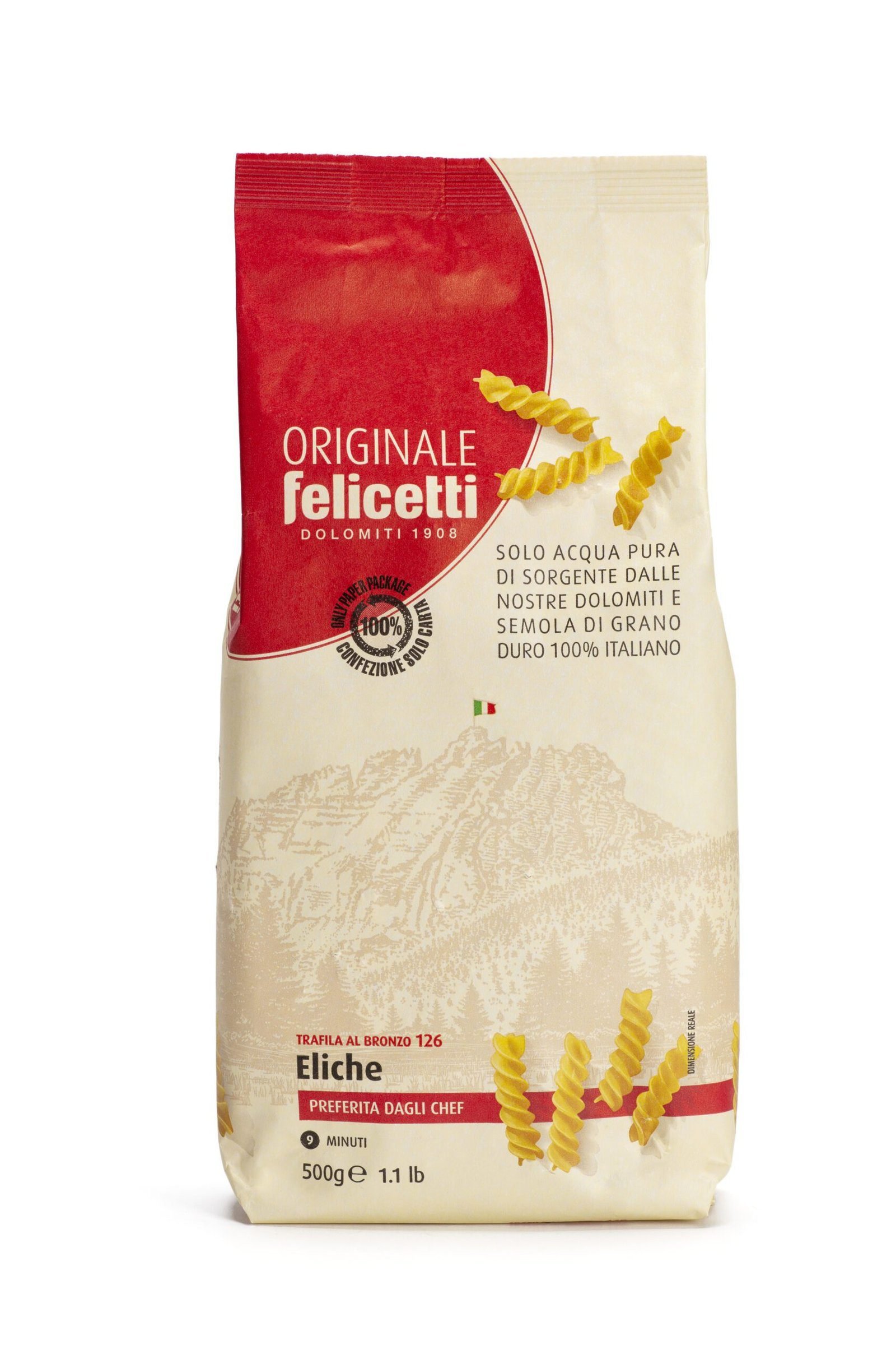 FIDEOS FUSILL ELICHE FELICETTI 500 GR- ITALIA