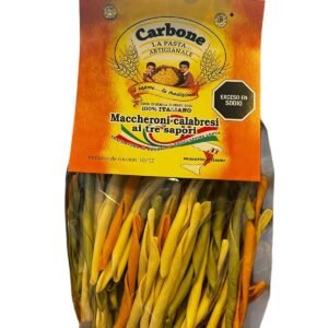 PASTA ITALIANA CARBONE MACCHERONI TRICOLOR POR 500 GR