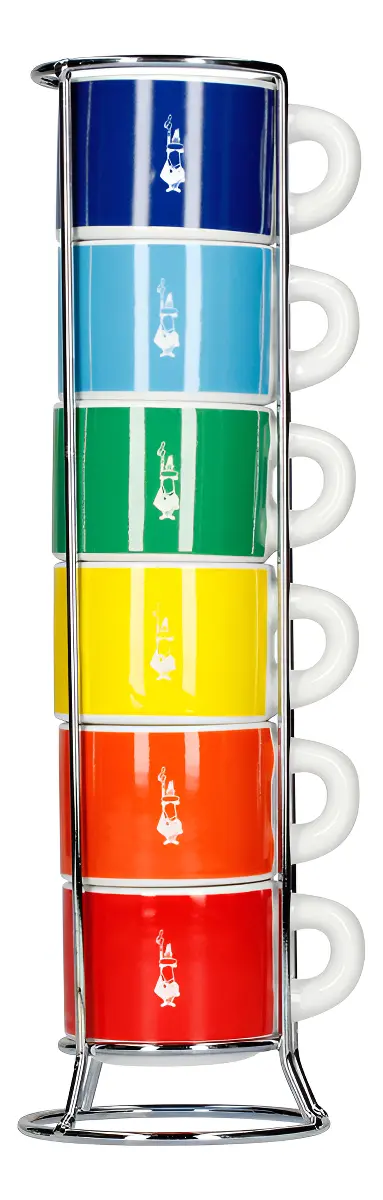 SET 6 TAZAS APILABLES BIALETTI COLORES