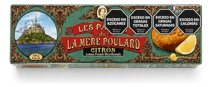 GALLETAS DE MANTECA LES PALETS DE LA MERE POULARD LEMON X 125 GR 8 U-FRANCIA