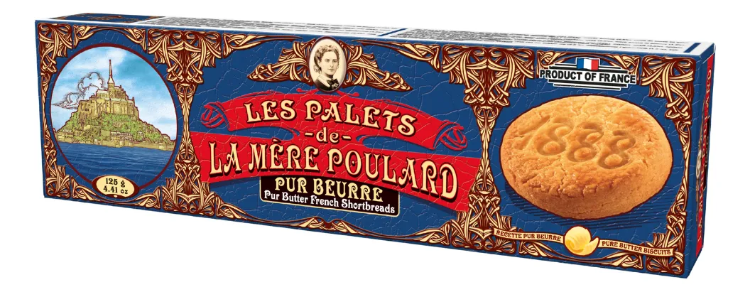 GALLETAS DE MANTECA LES PALETS DE LA MERE POULARD X 125 GR - 8 U-FRANCIA