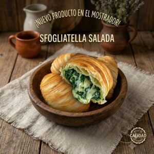 SFOGLIATELLA SALADA ESPINACA Y MUZZA -