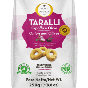 TARALLI ALLA CIPOLLA E OLIVE X 250 GR TERRE DI PUGLIA