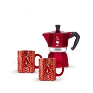 SET MOKA 6 TAZAS RED + 2 MUG BIALETTI
