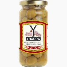 ACEITUNAS RELLENAS CON ANCHOAS YBARRA 240 GR