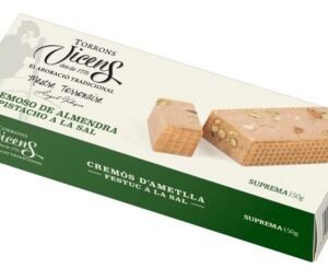 TURRON CREMOSO DE ALMENDRA PISTACHO Y SAL 150 GR VICENS