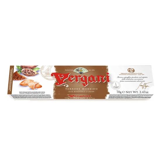 TURRON BLANDO ALMENDRAS Y CACAO 70 GR VERGANI